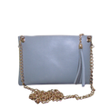 Clutch de Cuero Graneado - Gris Perla