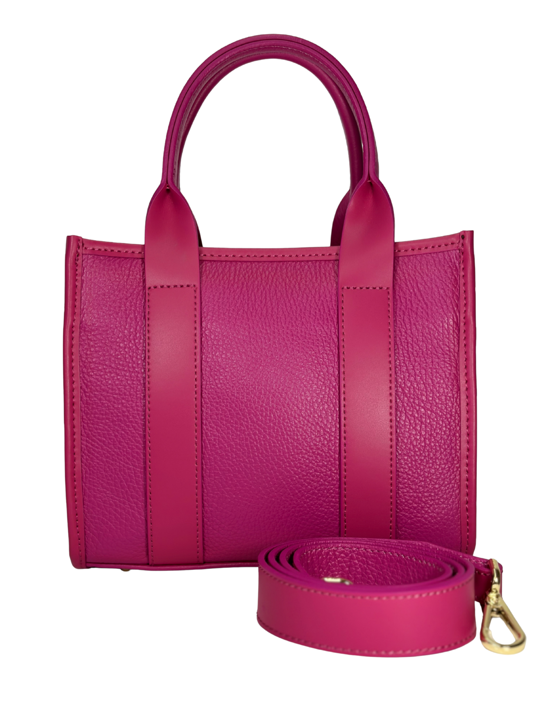Cartera de Cuero Venezia - Fucsia en cuero genuino con diseño estructurado y color vibrante que aporta personalidad.
