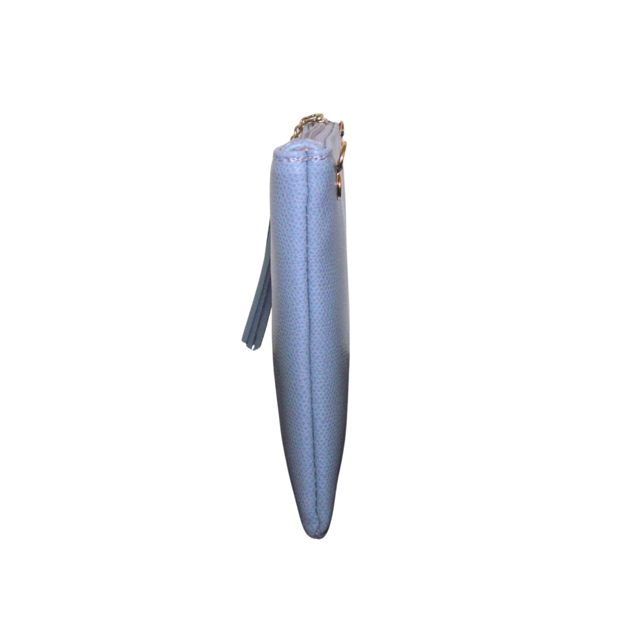 Clutch de Cuero Graneado - Gris Perla