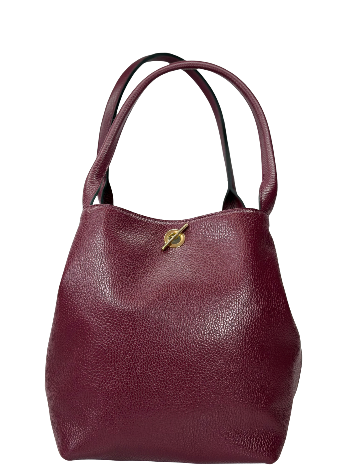 Cartera de Cuero Tote - Borgoña en cuero genuino con diseño amplio y tono profundo sofisticado.