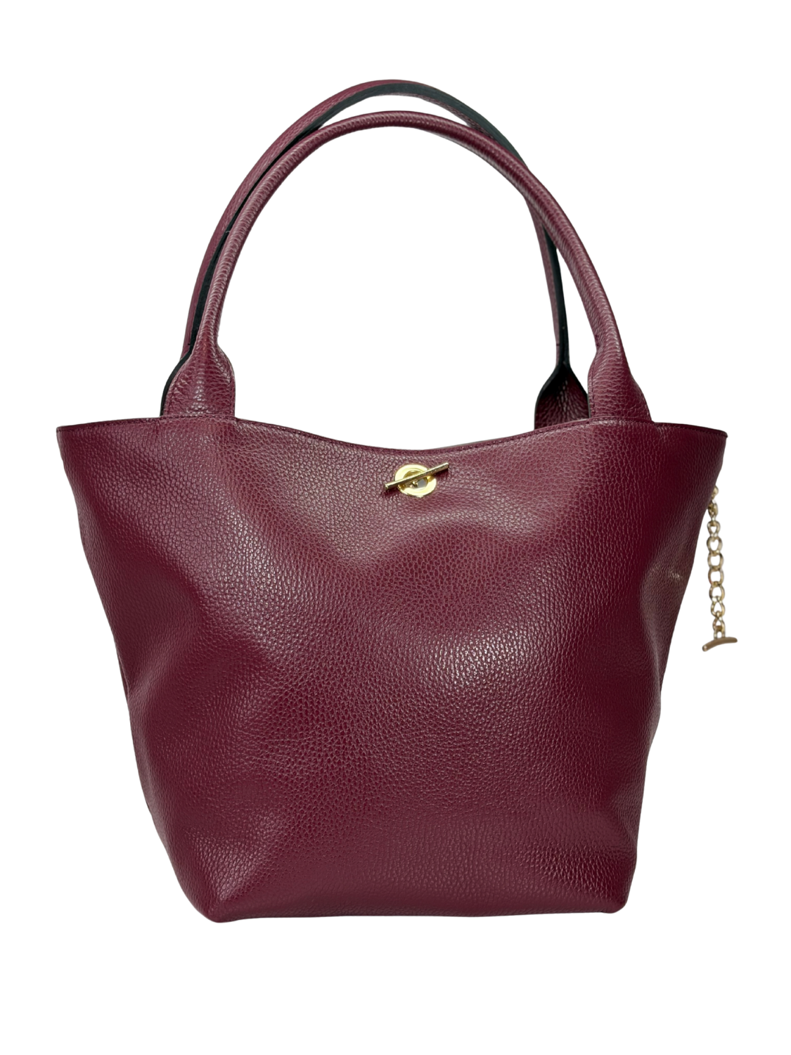 Cartera de Cuero Tote - Borgoña en cuero genuino con diseño amplio y tono profundo sofisticado.