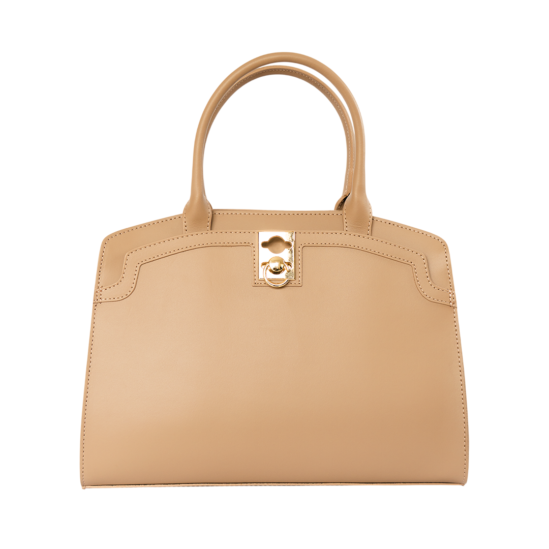 Cartera de cuero mujer Torino color latte