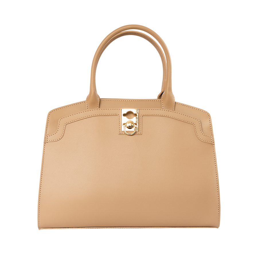 Cartera de cuero mujer Torino color latte