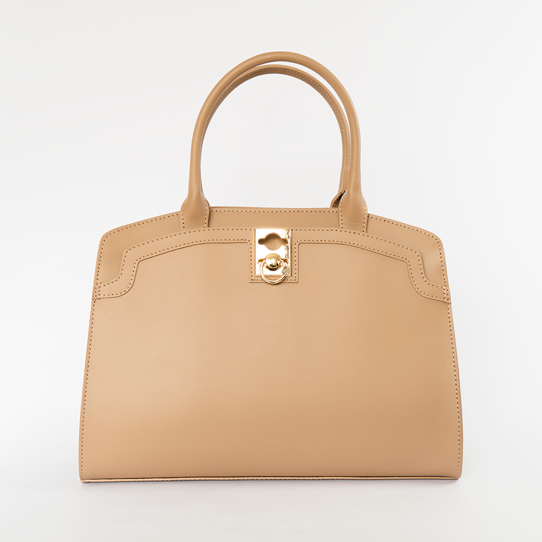 Cartera de cuero mujer Torino color latte