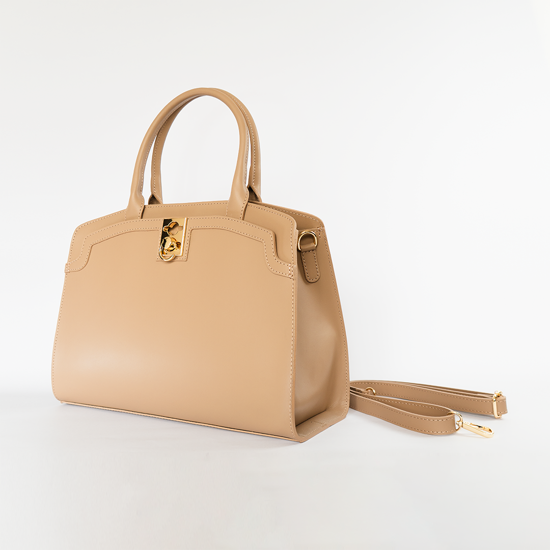 Cartera de cuero mujer Torino color latte