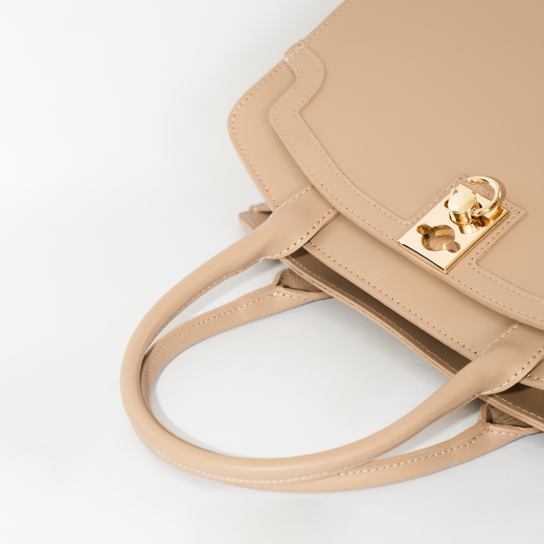 Cartera de cuero mujer Torino color latte