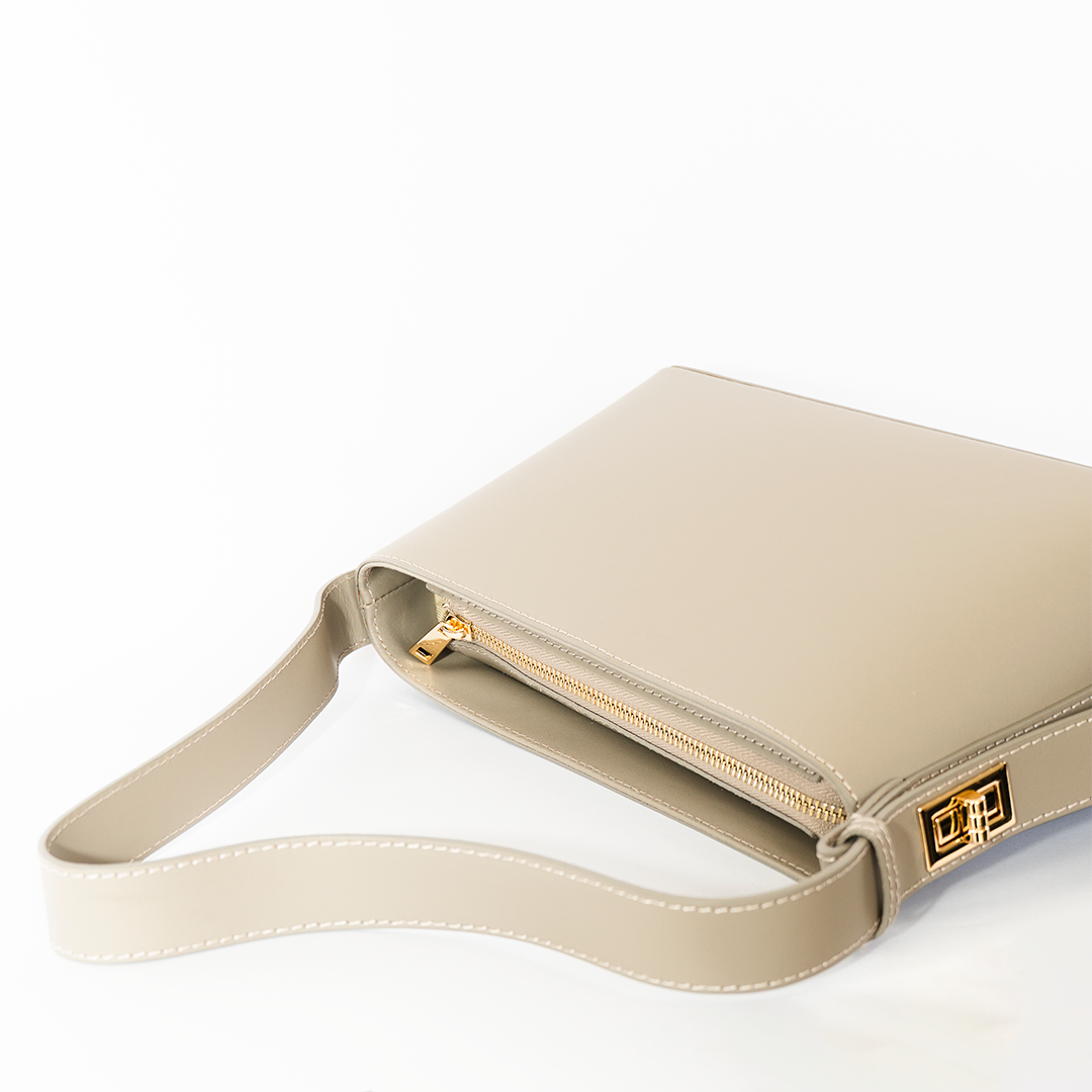 Cartera de cuero mujer Toscano color taupe