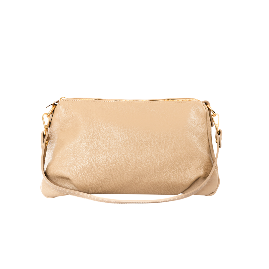 Cartera de cuero mujer Siena color arena