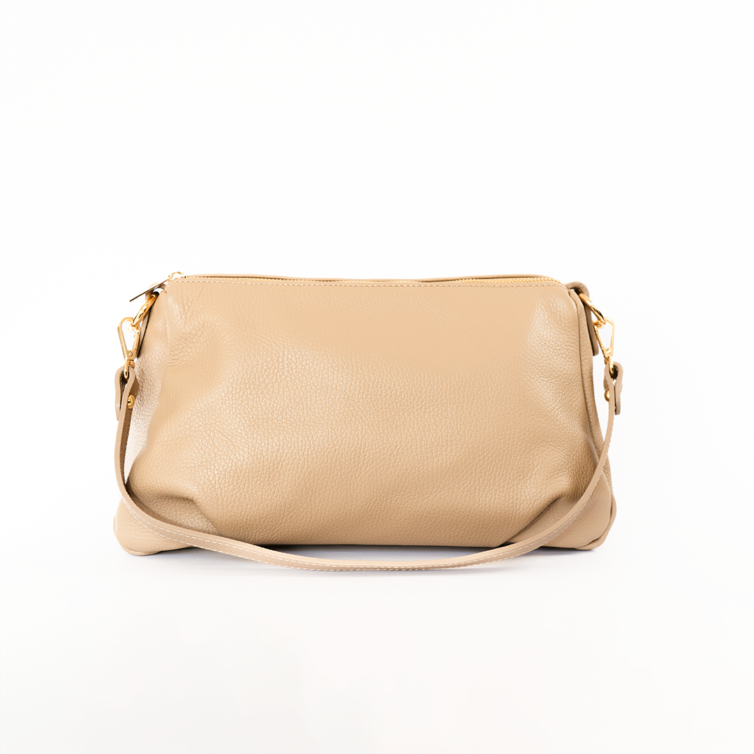Cartera de cuero mujer Siena color arena