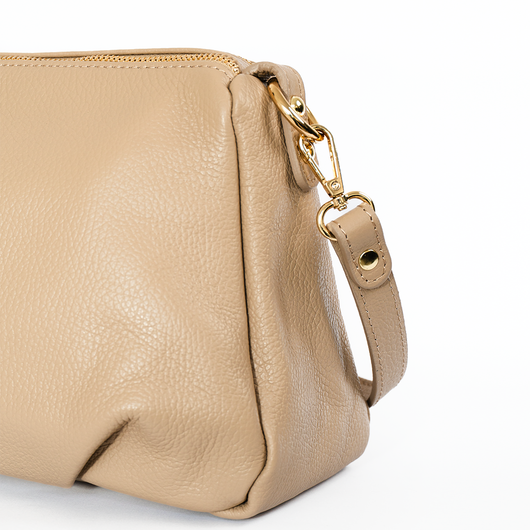 Cartera de cuero mujer Siena color arena