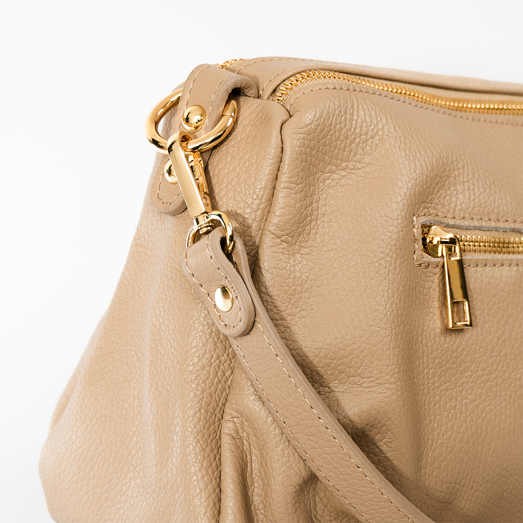 Cartera de cuero mujer Siena color arena