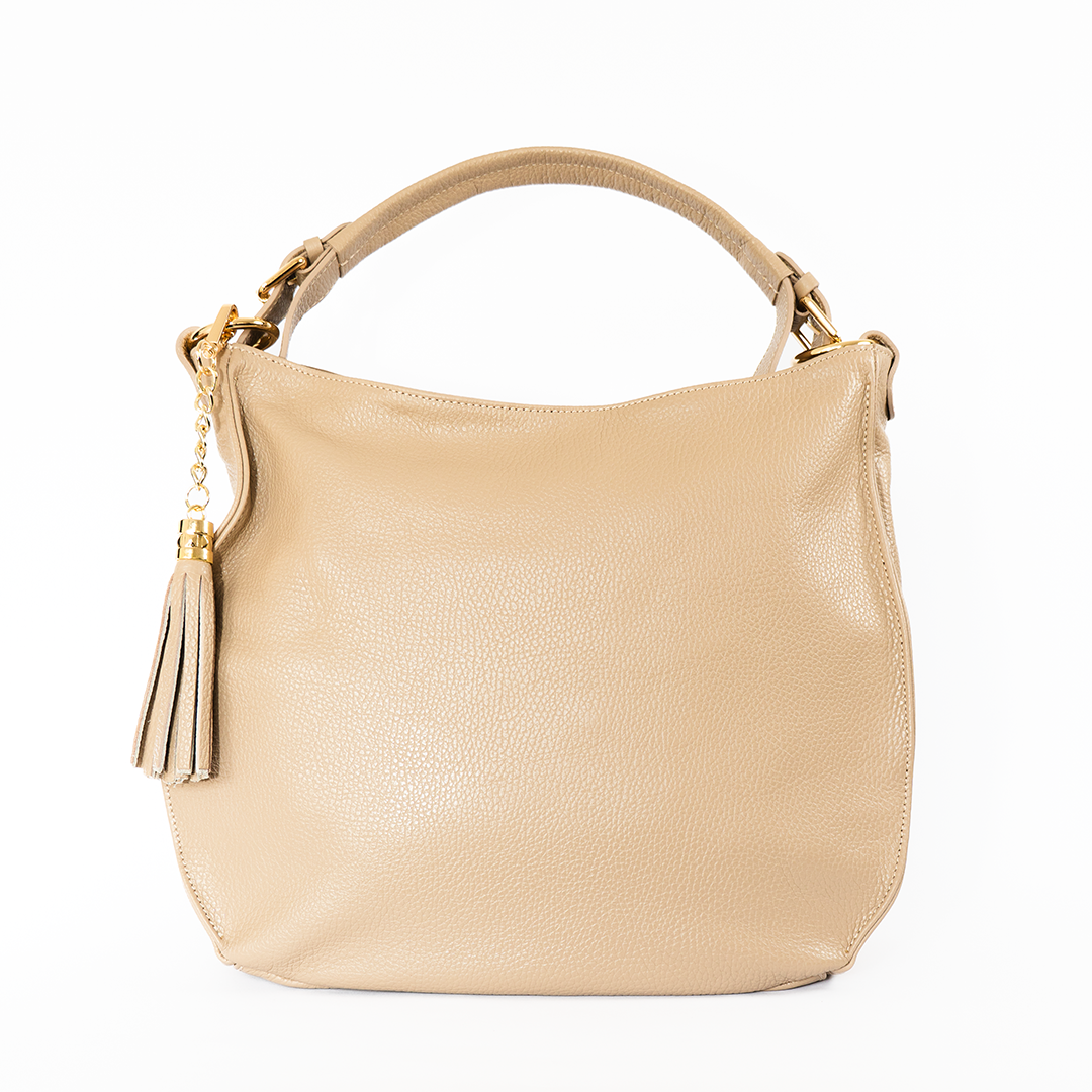 Cartera de cuero mujer Verona color beige