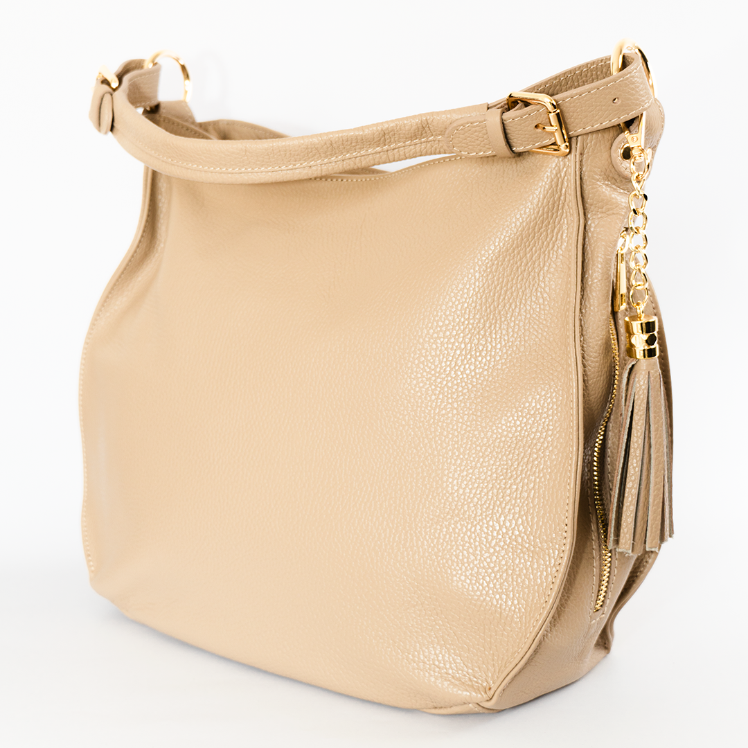 Cartera de cuero mujer Verona color beige
