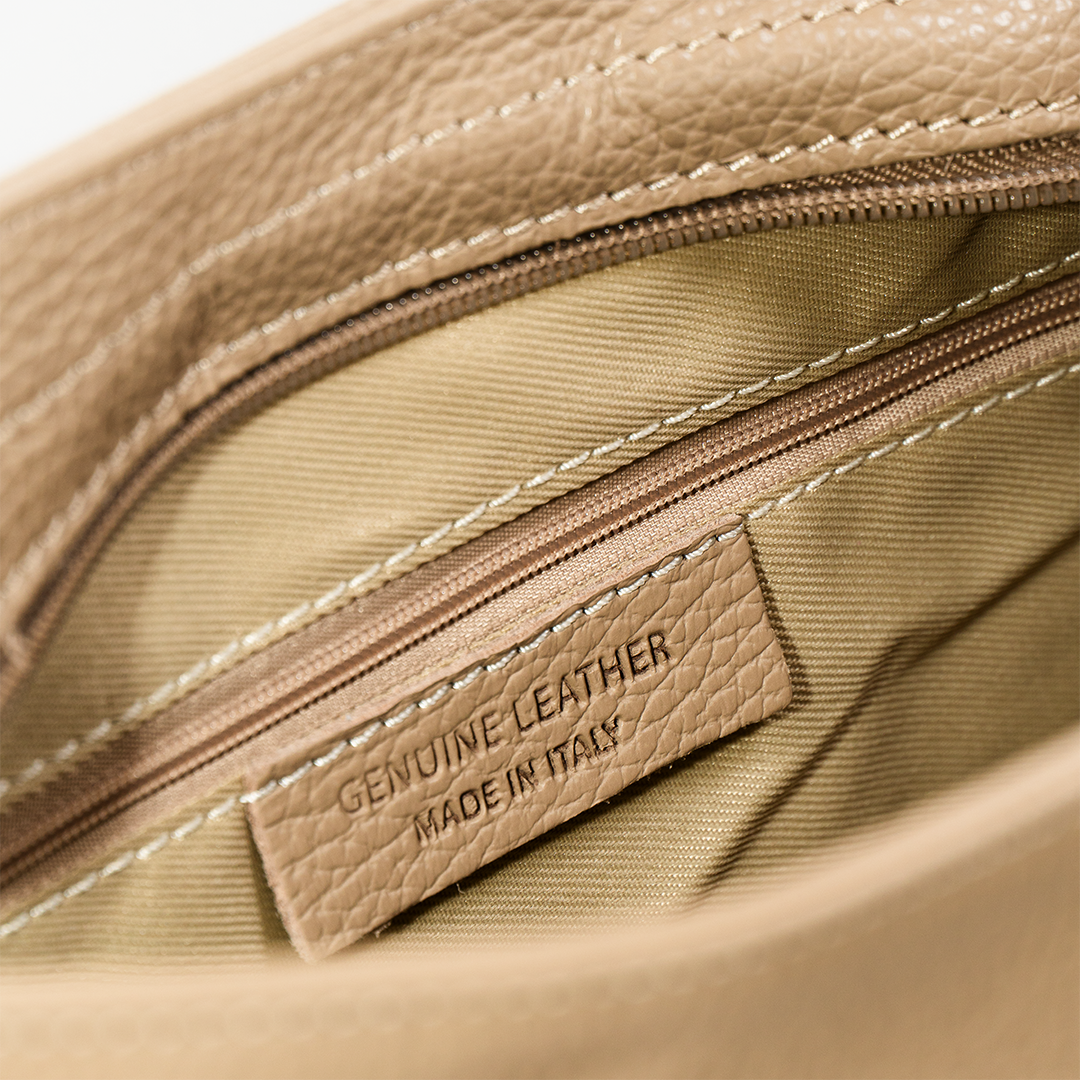 Cartera de cuero mujer Verona color beige