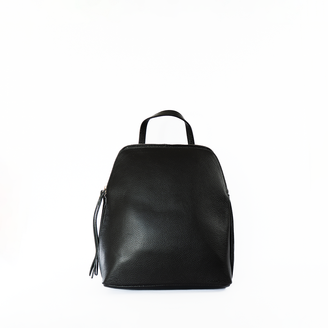 Mochila de cuero mujer Milano color negra