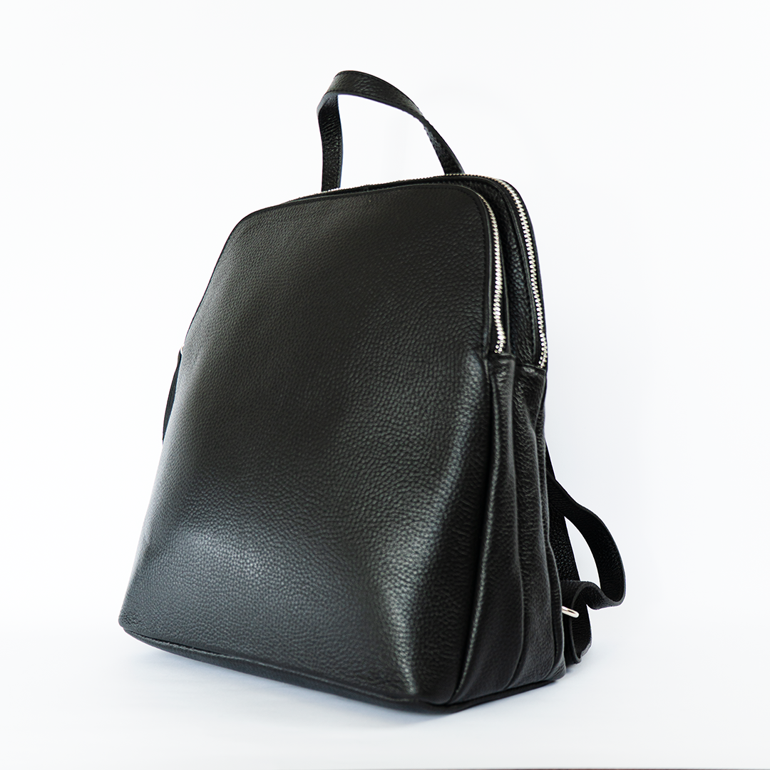 Mochila de cuero mujer Milano color negra