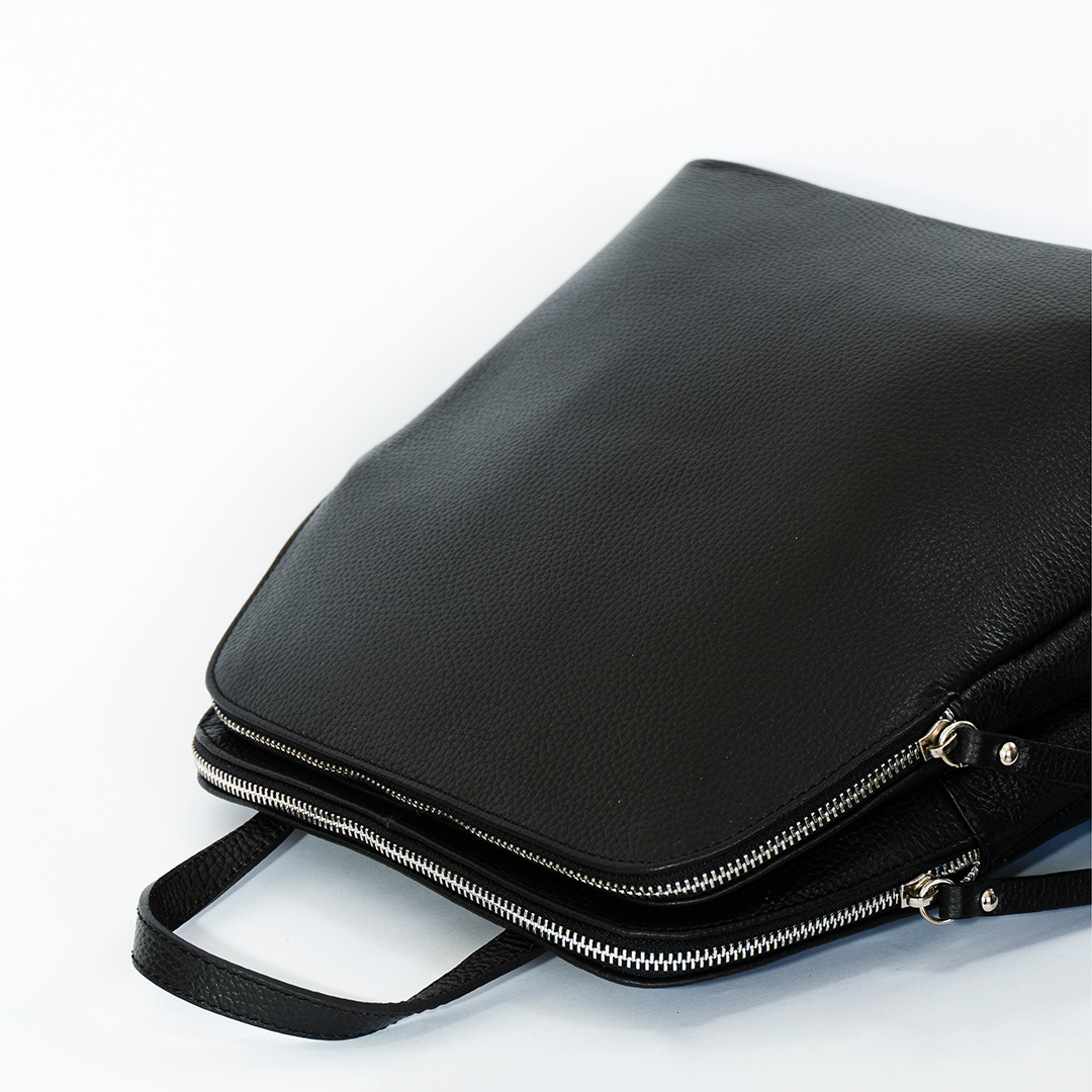 Mochila de cuero mujer Milano color negra