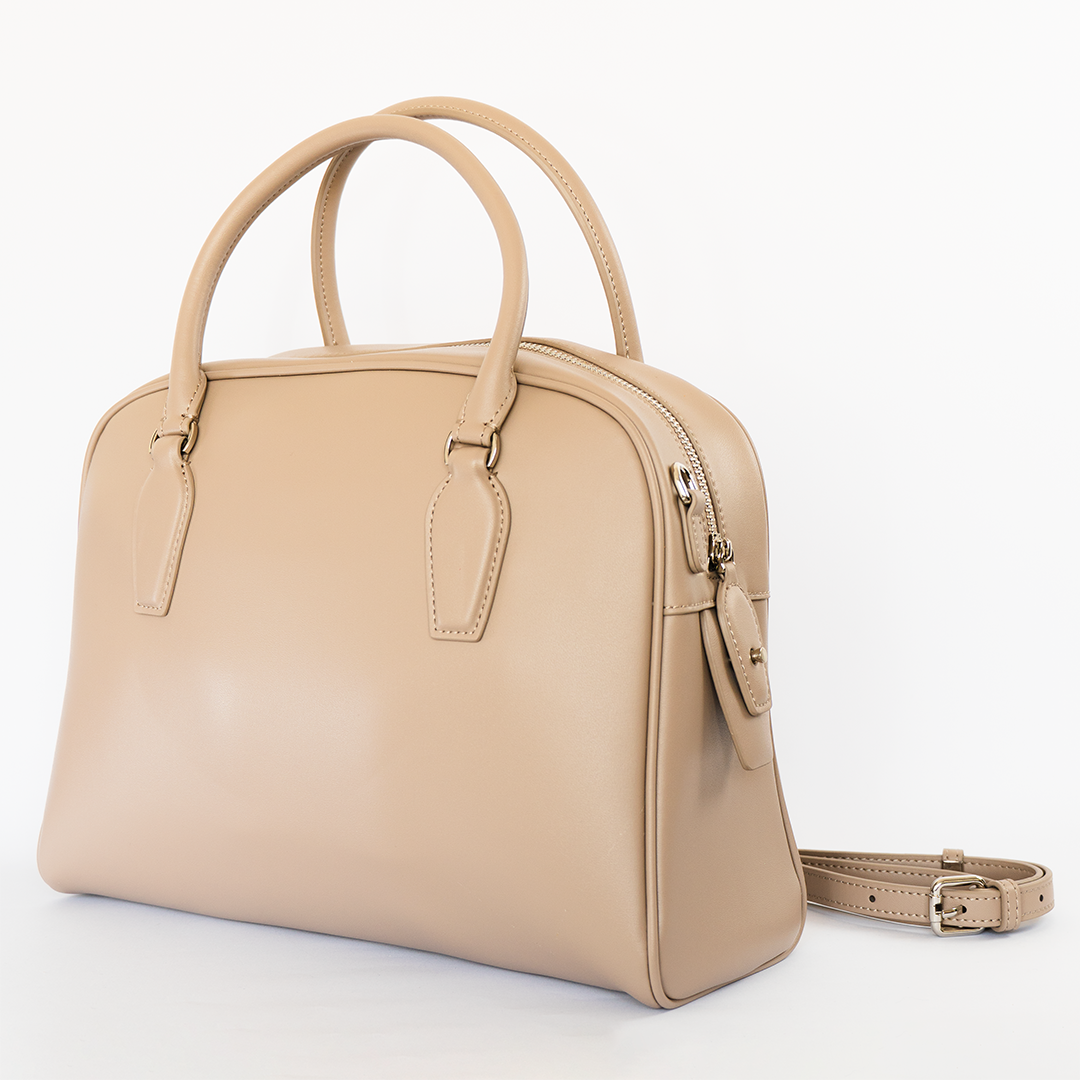 Cartera de cuero mujer Roma color taupe