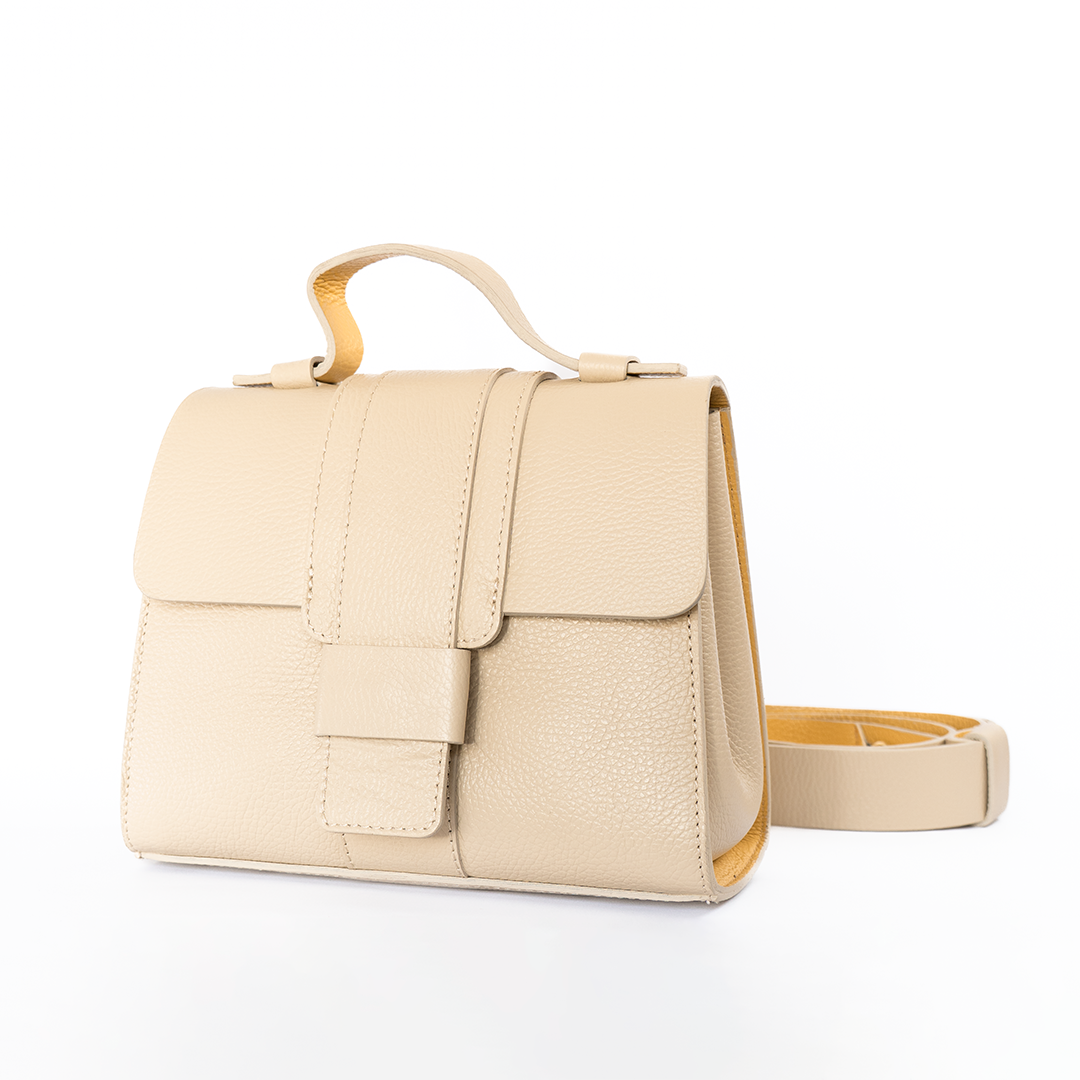 Cartera de cuero mujer Firenze color crema