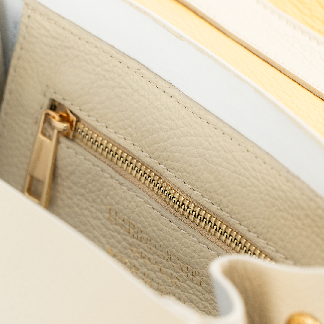 Cartera de cuero mujer Firenze color crema