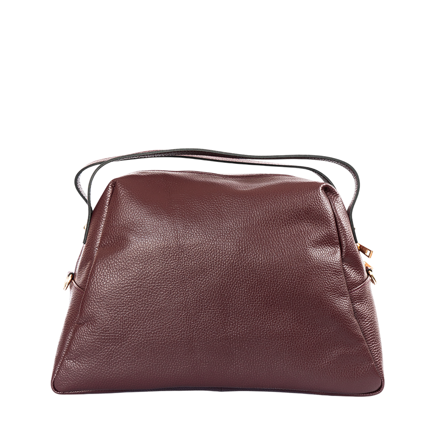 Cartera de cuero mujer Bordeaux color borgoña