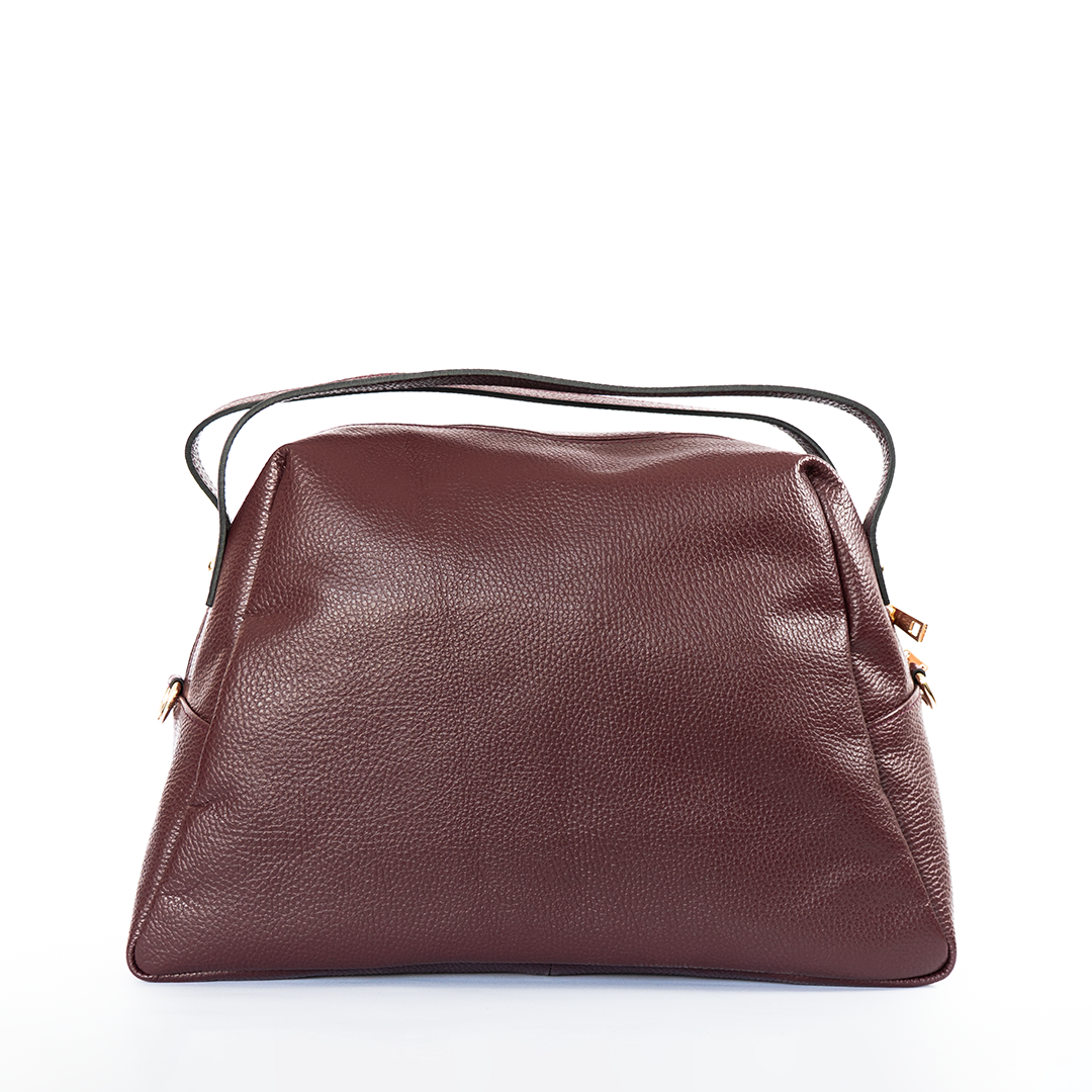Cartera de cuero mujer Bordeaux color borgoña