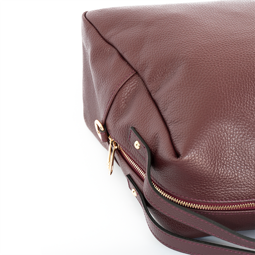 Cartera de cuero mujer Bordeaux color borgoña