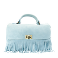 Cartera de cuero gamuza mujer Sorrento color celeste