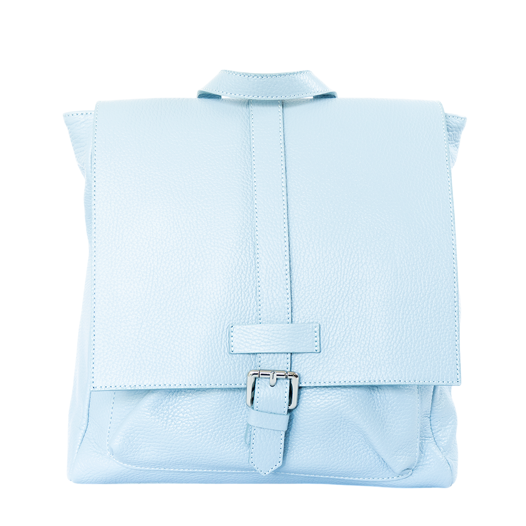 Mochila de cuero mujer Venezia color celeste
