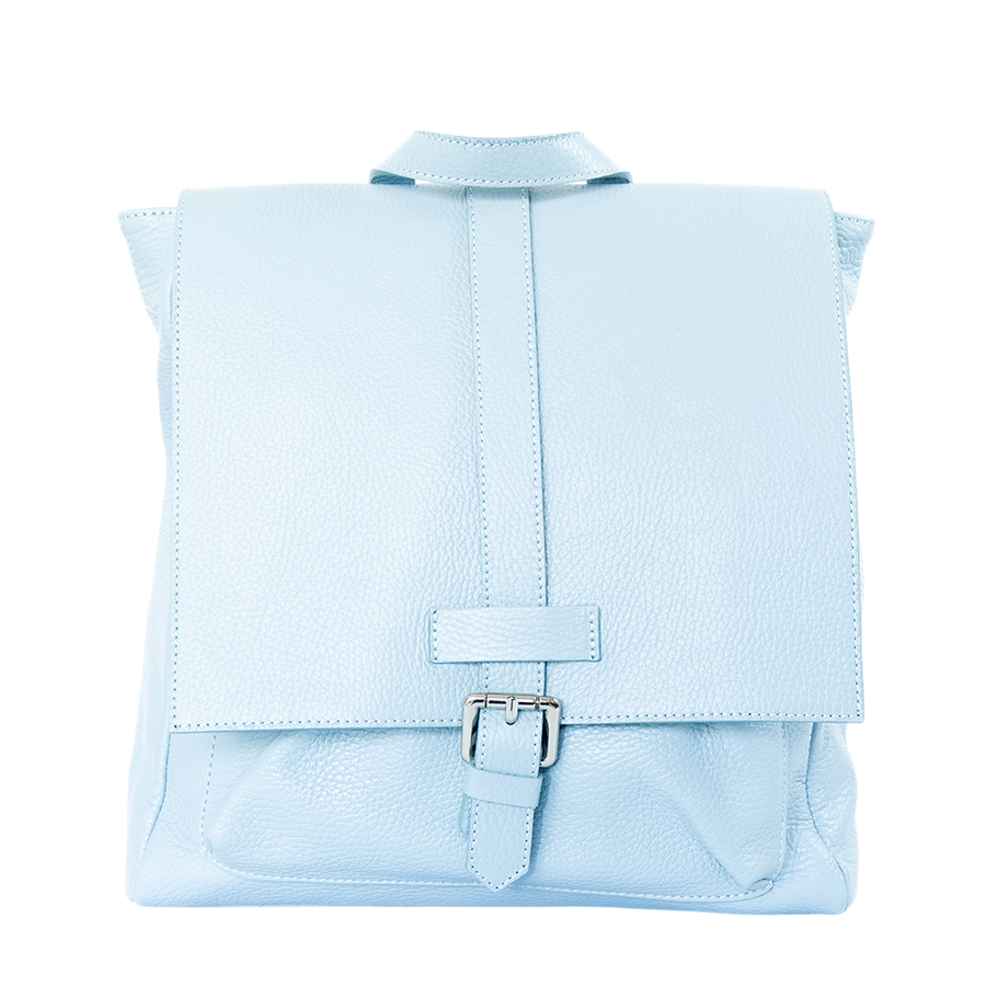 Mochila de cuero mujer Venezia color celeste