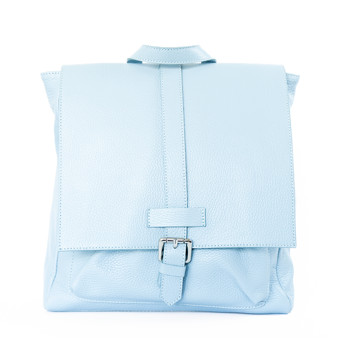 Mochila de cuero mujer Venezia color celeste