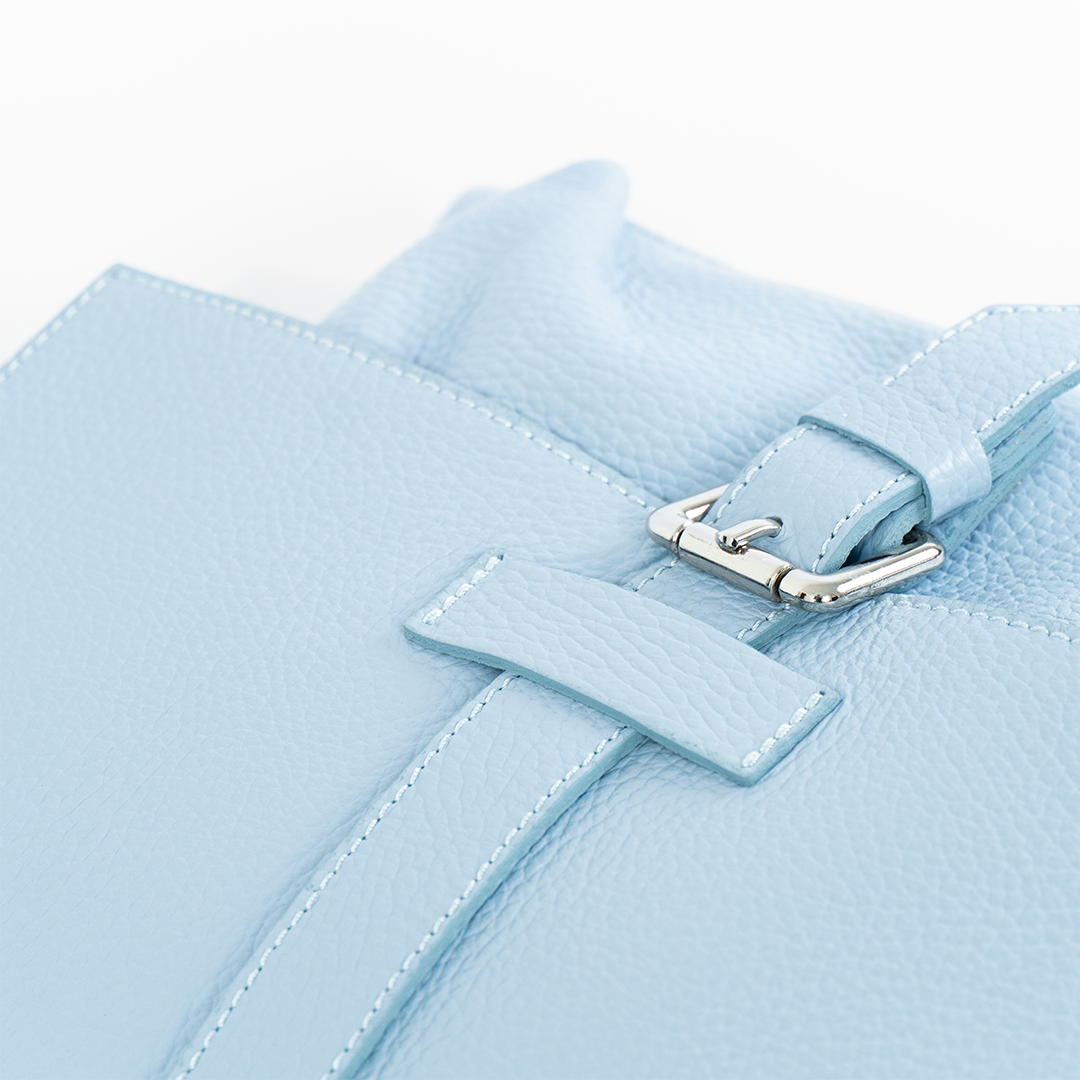 Mochila de cuero mujer Venezia color celeste