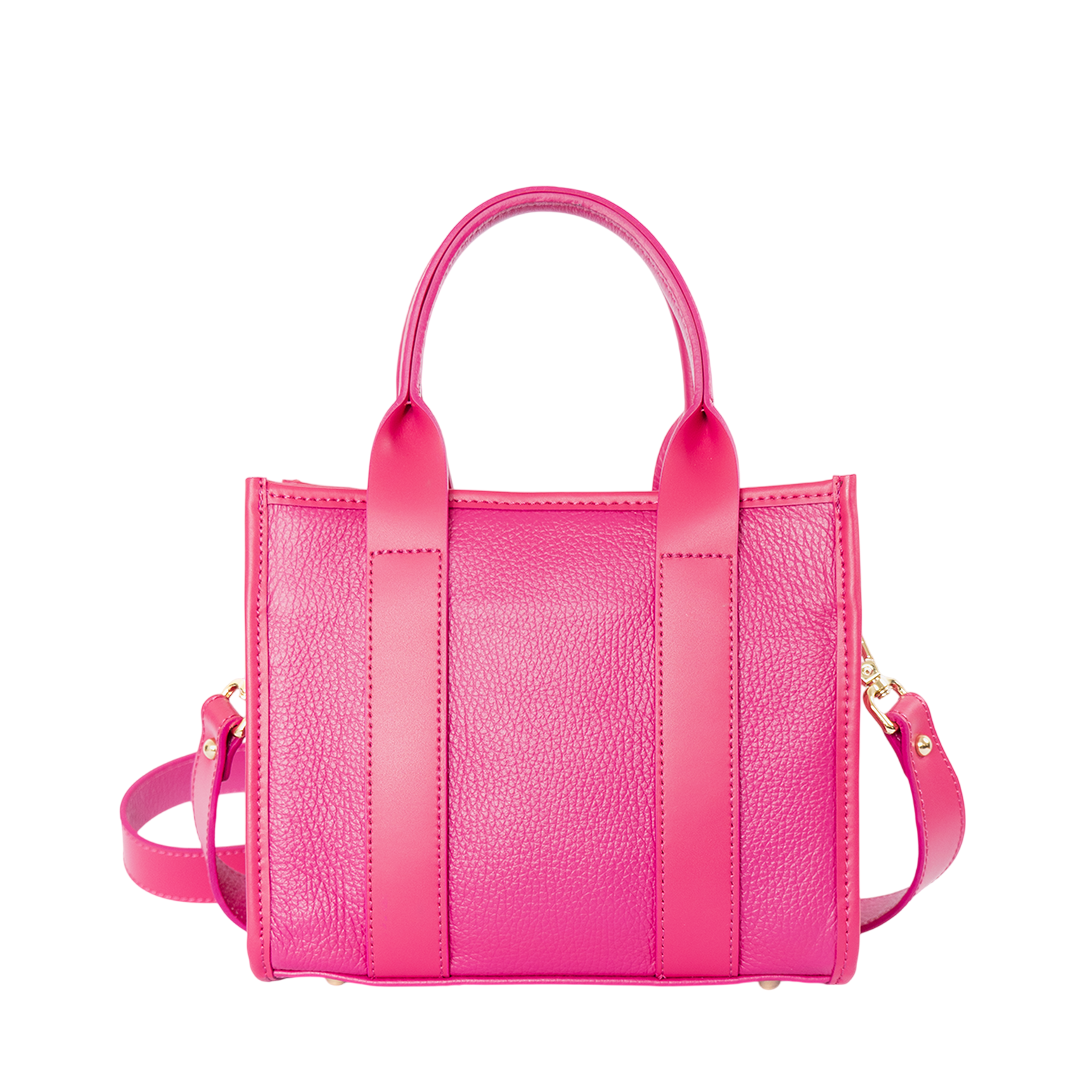 Cartera tote de cuero mujer Venezia color rosa