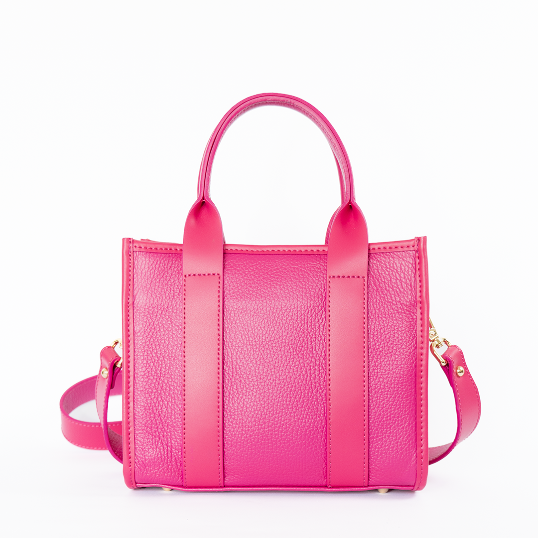 Cartera tote de cuero mujer Venezia color rosa