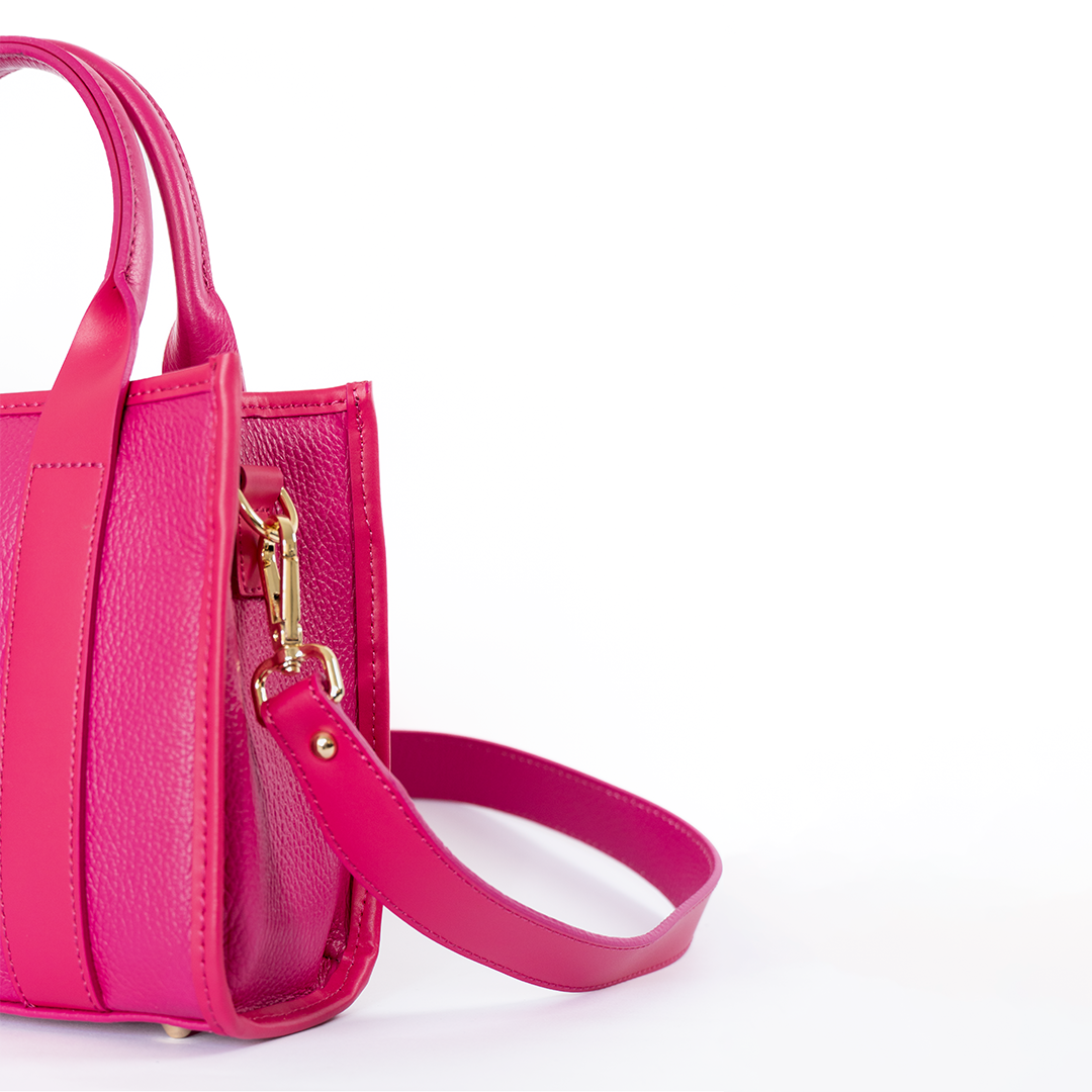 Cartera tote de cuero mujer Venezia color rosa