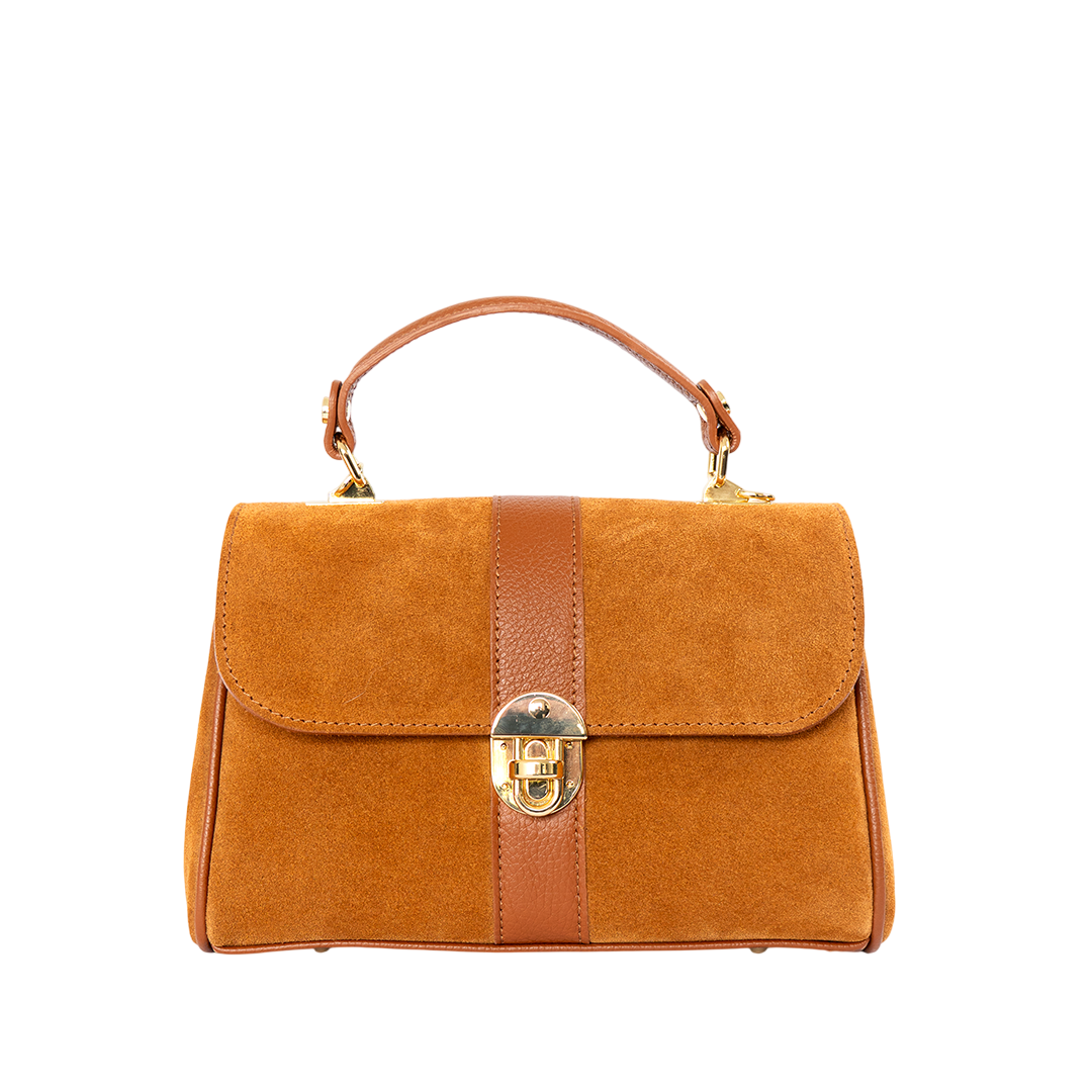 Cartera de cuero gamuza mujer Milano color marrón