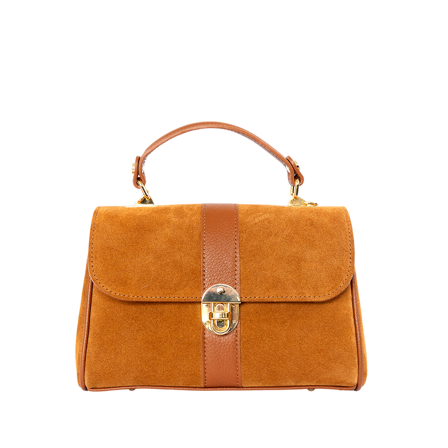 Cartera de cuero gamuza mujer Milano color marrón