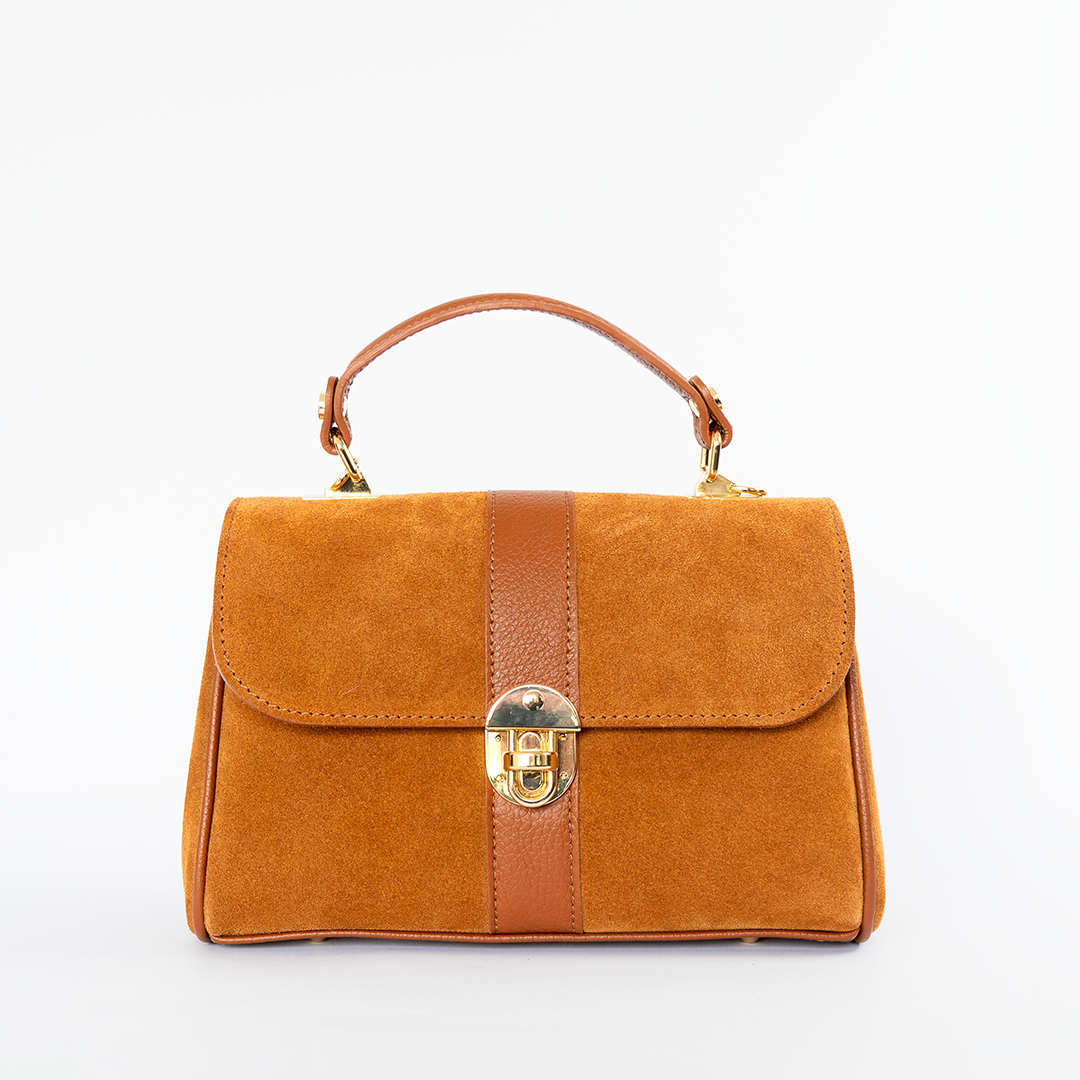 Cartera de cuero gamuza mujer Milano color marrón