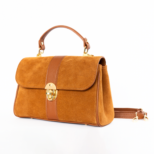Cartera de cuero gamuza mujer Milano color marrón
