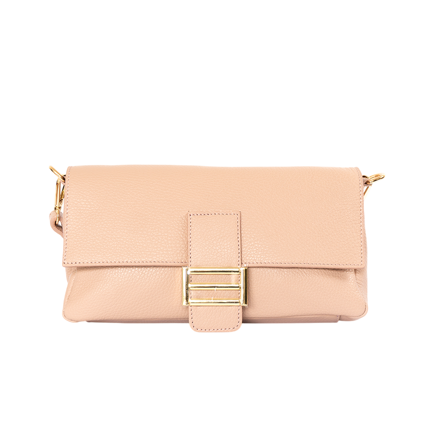 Clutch de cuero mujer color rosa