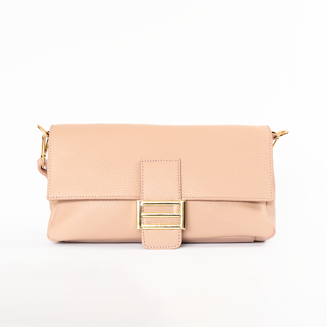 Clutch de cuero mujer color rosa