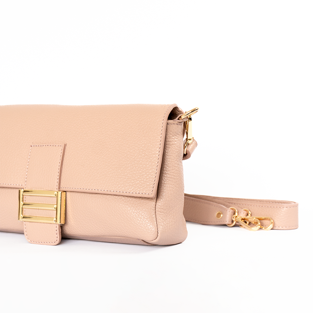 Clutch de cuero mujer color rosa