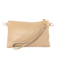 Clutch de cuero mujer color taupe