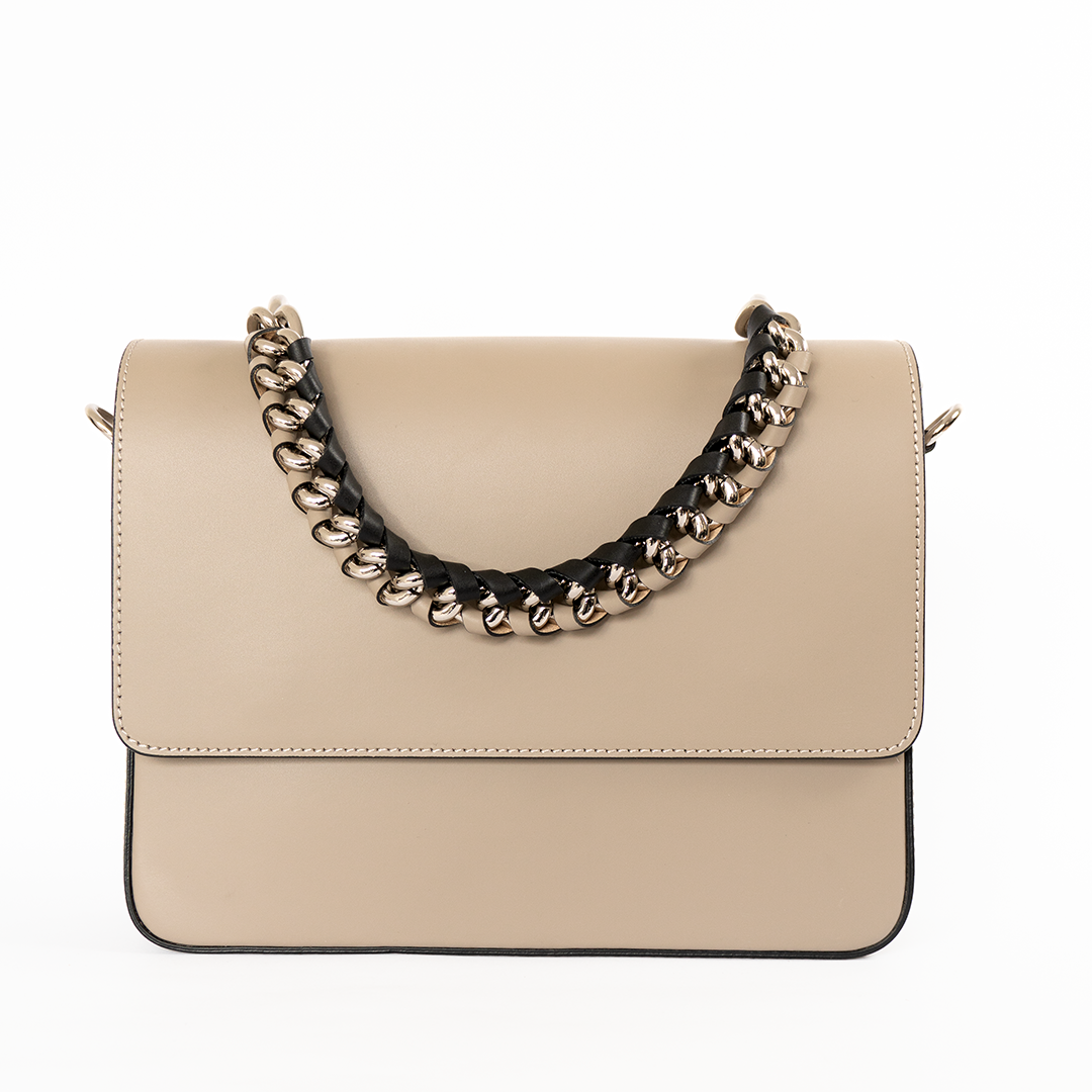 Cartera de cuero mujer Verona color greige