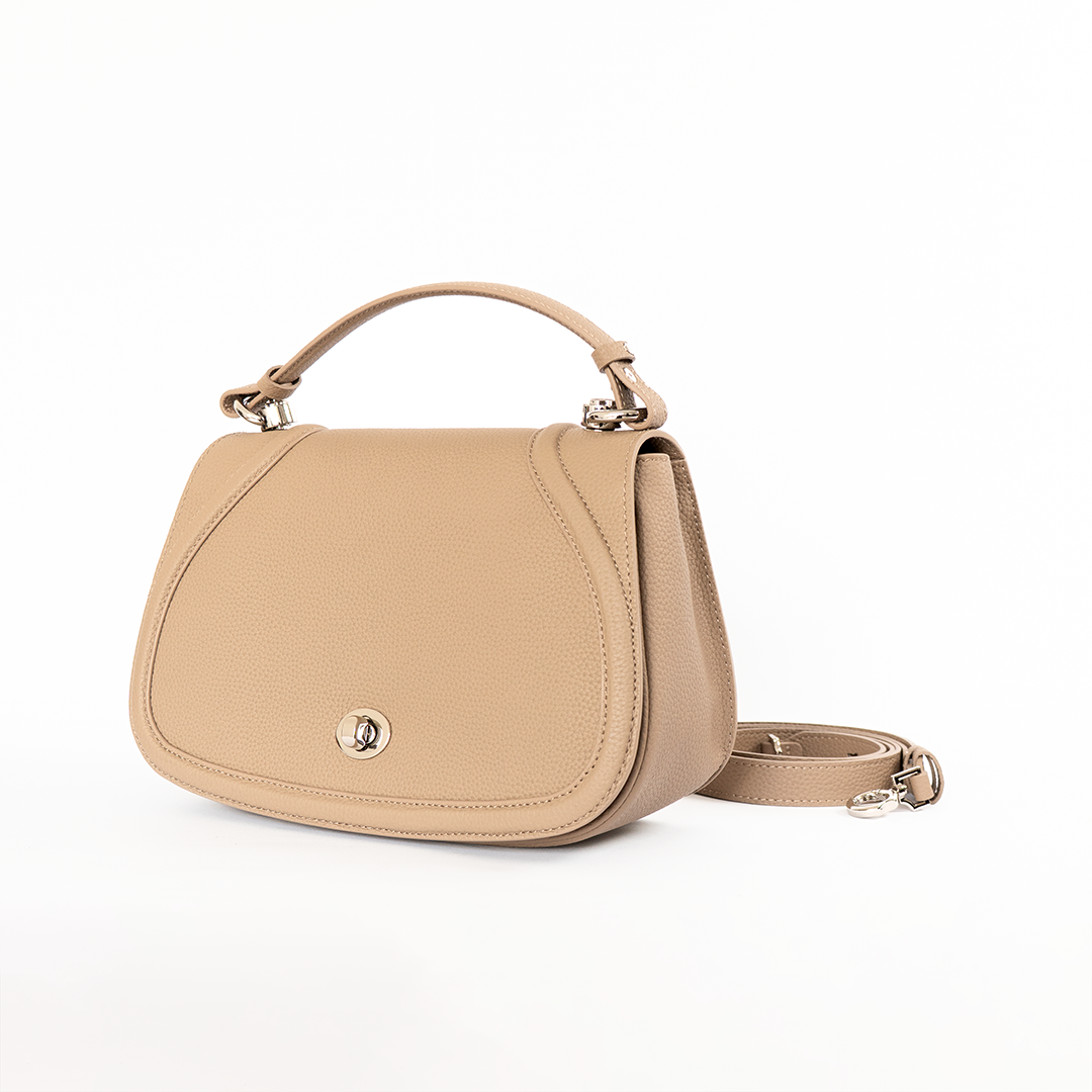 Cartera de cuero mujer Bellagio color taupe