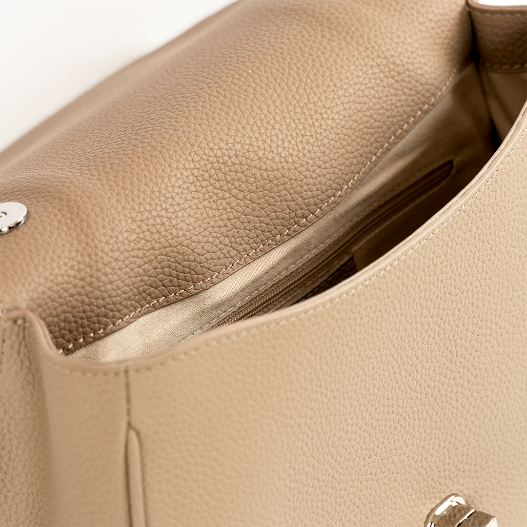 Cartera de cuero mujer Bellagio color taupe