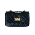 Cartera de cuero mujer matelassé color negra